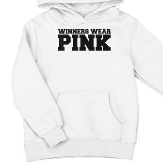 Winners Wear Pink Team Spirit Game Competition Color Sports Youth Hoodie - Seseable