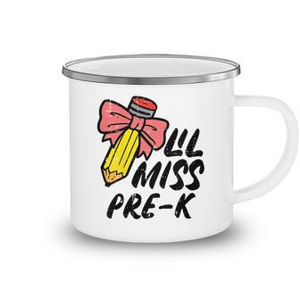 Kids Lil Miss Pre K Cute First Day Of Prek Pre Kindergarten Girls Camping Mug | Mazezy