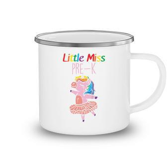 Kids Little Miss Pre K Dancing Unicorn First Day Of Prek Girls Dancing Funny Gifts Camping Mug | Mazezy UK