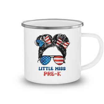 Little Miss Pre-K Back To School 4Th Of July Us Flag Camping Mug | Mazezy