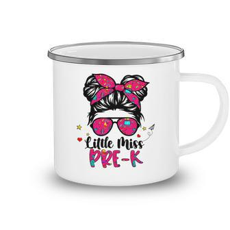 Little Miss Pre K Messy Bun Girl Back To School Teacher Gifts For Teacher Funny Gifts Camping Mug | Mazezy