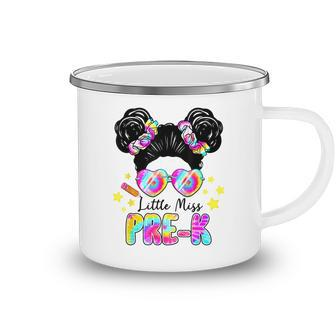 Messy Bun Little Miss Pre-K Cute Back To School Gifts Camping Mug | Mazezy