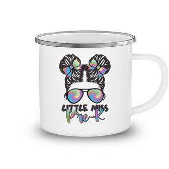 Tie Dye Little Miss Pre-K Messy Bun Teacher And Child Gifts For Teacher Funny Gifts Camping Mug | Mazezy