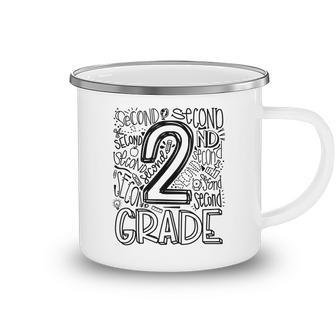Typography 2Nd Grade Teacher Student Back To School Gifts For Teacher Funny Gifts Camping Mug | Mazezy
