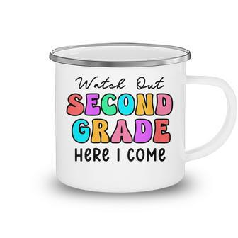 Watch Out 2Nd Grade Here I Come Groovy Back To School Camping Mug | Mazezy
