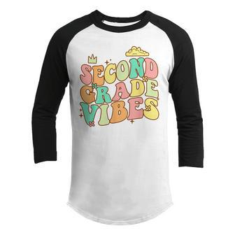 Groovy Retro 2Nd Grade Vibes Back To School First Day Retro Gifts Youth Raglan Shirt | Mazezy