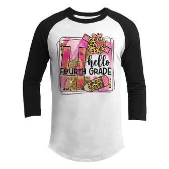 Hello Fourth Grade Team 4Th Grade Back To School Teacher Gifts For Teacher Funny Gifts Youth Raglan Shirt | Mazezy