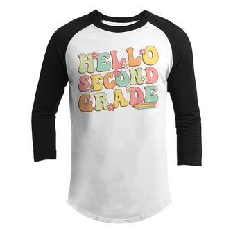 Hello Second Grade Team 2Nd Grade Teacher Girl Back School Gifts For Teacher Funny Gifts Youth Raglan Shirt | Mazezy