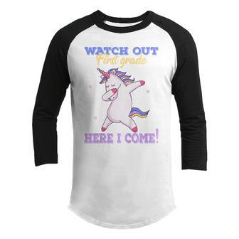 Kids First Grade Watch Out First Grade Here I Come Youth Raglan Shirt | Mazezy AU
