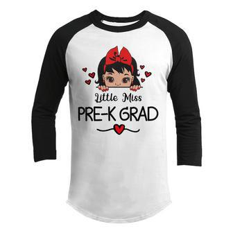Kids Little Miss Pre-K Grad Last Day Of Preschool Youth Raglan Shirt | Mazezy CA