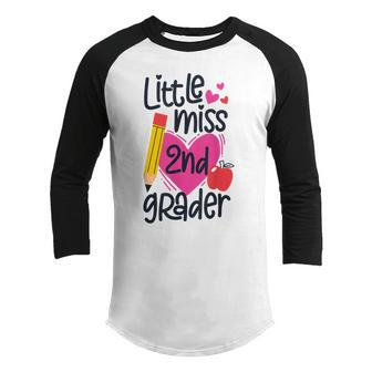 Little Miss 2Nd Grader First Day Of Second Grade Girls Little Miss Gifts Youth Raglan Shirt | Mazezy DE