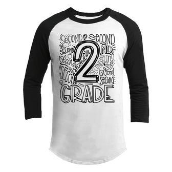 Typography 2Nd Grade Teacher Student Back To School Gifts For Teacher Funny Gifts Youth Raglan Shirt | Mazezy