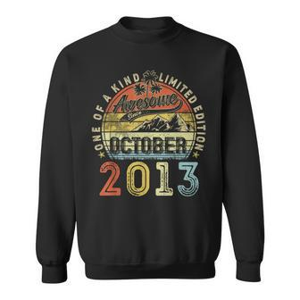 10 Years Old Awesome Since October 2013 10Th Birthday Sweatshirt - Seseable