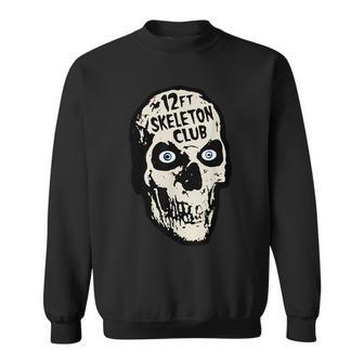 12Ft Skeleton Club Skull Halloween Spooky Sweatshirt | Mazezy AU