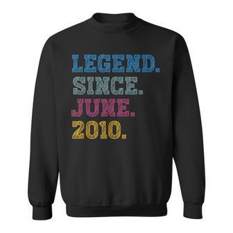 13-Year-Old Legend Since June 2010 13Th Birthday Sweatshirt | Mazezy