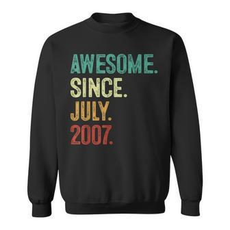 16 Year Old Awesome Since July 2007 16Th Birthday Sweatshirt | Mazezy