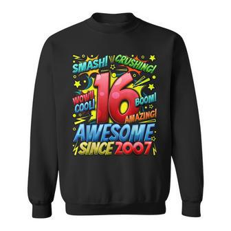 16Th Birthday Comic Style Awesome Since 2007 16 Year Old Boy Sweatshirt | Mazezy