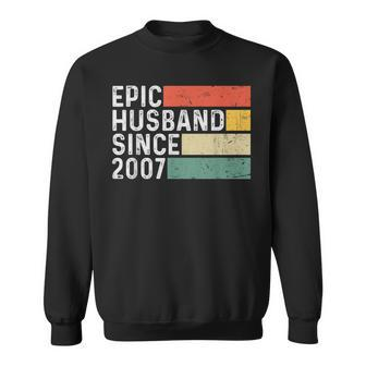16Th Wedding Anniversary For Him - Epic Husband 2007 Gift Sweatshirt | Mazezy
