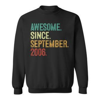 17 Year Old Awesome Since September 2006 17Th Birthday Sweatshirt - Seseable