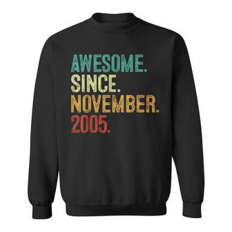 18 Year Old Awesome Since November 2005 18Th Birthday Sweatshirt | Mazezy