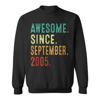 18 Year Old Awesome Since September 2005 18Th Birthday Sweatshirt