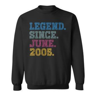 18-Year-Old Legend Since June 2005 18Th Birthday Sweatshirt | Mazezy
