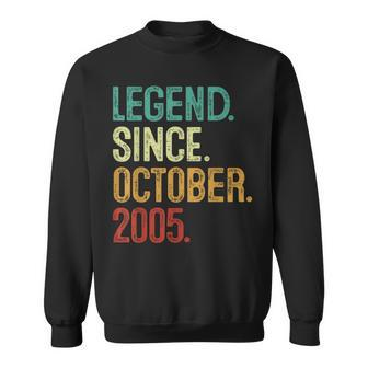 18 Years Old Legend Since October 2005 18Th Birthday Sweatshirt - Monsterry
