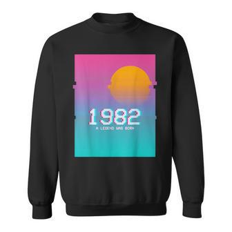 1982 Legend I Vhs Glitch Vaporwave 80S Retro Sweatshirt | Mazezy