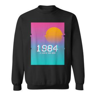 1984 Birthday Legend I Vhs Glitch Vaporwave 80S Retro Sweatshirt | Mazezy