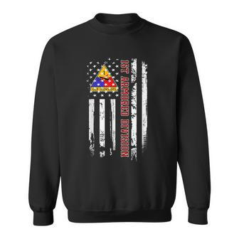 1St Armored Division American Flag Veteran Day Father Day Sweatshirt | Mazezy
