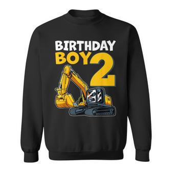 2 Birthday Boy Construction Theme 2 Years Old Birthday Sweatshirt - Thegiftio UK