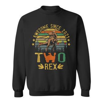 2 Year Old Gifts Three Rex 2Nd Birthday Boys Third Dinosaur Sweatshirt | Mazezy