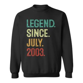 20 Years Old Legend Since July 2003 20Th Birthday Sweatshirt | Mazezy