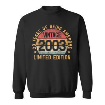 20Th Birthday Vintage 2003 Men Turning 20 Bday 20 Years Old Sweatshirt | Mazezy