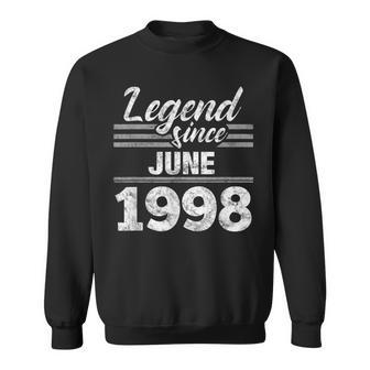 21St Birthday Gift Legend Since June 1998 Sweatshirt | Mazezy