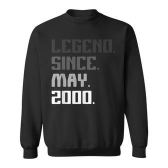 21St Birthday Gifts 21 Years Old Legend Since May 2000 Sweatshirt | Mazezy