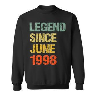 25 Year Old 25Th Birthday Gifts Legend Since June 1998 Sweatshirt | Mazezy