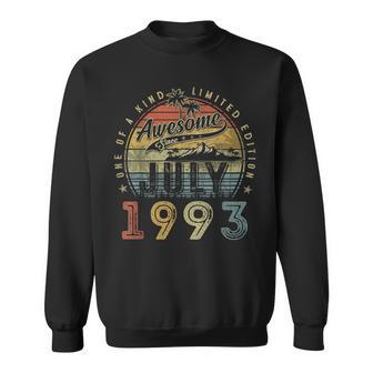 30 Year Old Awesome Since July 1993 30Th Birthday Sweatshirt - Seseable