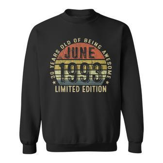 30 Years Old Gifts 30Th Birthday Men Awesome Since June 1993 Sweatshirt - Seseable