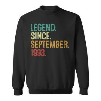 30 Years Old Legend Since September 1993 30Th Birthday Sweatshirt - Thegiftio UK