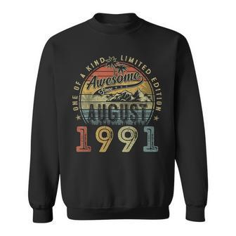 32 Year Old Awesome Since August 1991 32Nd Birthday Sweatshirt | Mazezy