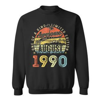33 Year Old Awesome Since August 1990 33Rd Birthday Sweatshirt - Monsterry