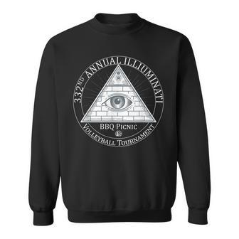 332Nd Annual Illuminati Bbq Picnic & Volleyball Tournament Sweatshirt | Mazezy