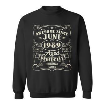 34 Year Old Awesome Since June 1989 34Th Birthday Sweatshirt | Mazezy