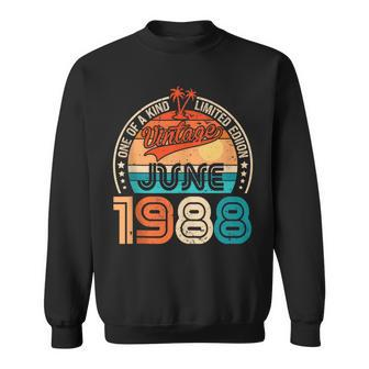 35 Year Old Made In 1988 Vintage June 1988 35Th Birthday Sweatshirt | Mazezy CA