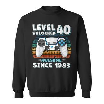 40 Birthday Decorations Gamer Video 1983 40Th Birthday Sweatshirt - Seseable