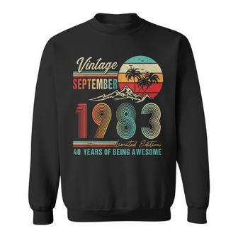 40 Years Old 40Th Birthday Decoration Vintage September 1983 Sweatshirt | Mazezy