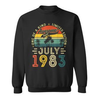 40 Years Old Gift 40Th Birthday Men Awesome Since July 1983 40Th Birthday Funny Gifts Sweatshirt | Mazezy
