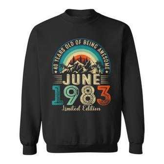 40 Years Old Gifts 40Th Birthday Men Awesome Since June 1983 Sweatshirt | Mazezy