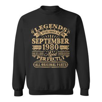 43Rd Birthday Decoration Legends Born In September 1980 Sweatshirt - Seseable
